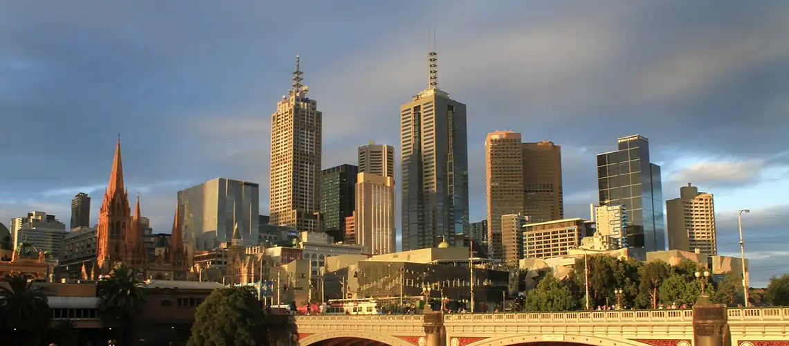 Melbourne cityscape highlighting real estate